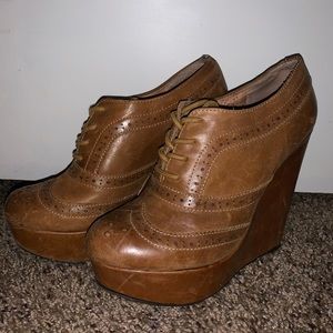 Cute Wedge Leather Dress Shoes